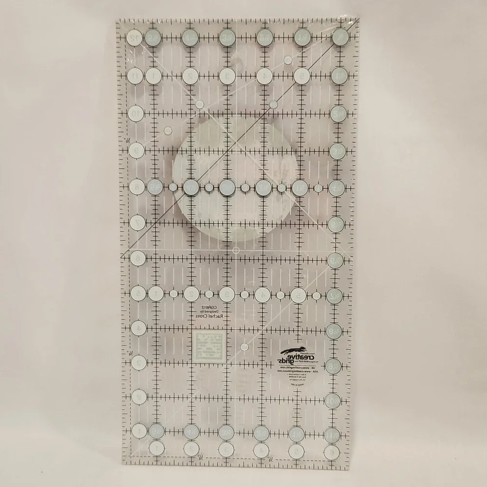 Creative Grids 6.5 x 12.5 Inch Non-Slip‎ Quilting Ruler CGR612 Turn-a-Round USA